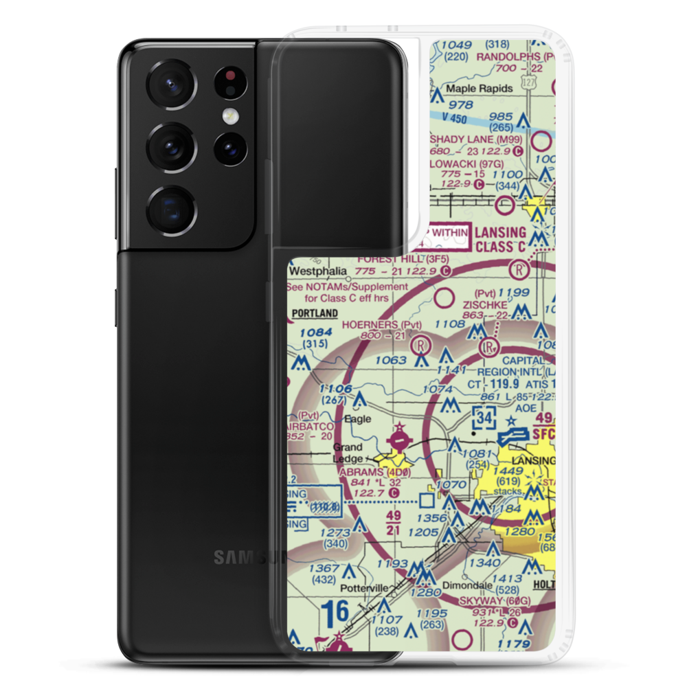 Hoerners Corners Airport (MI10) VFR Sectional Samsung Case Samsung Galaxy S21 Ultra model shown