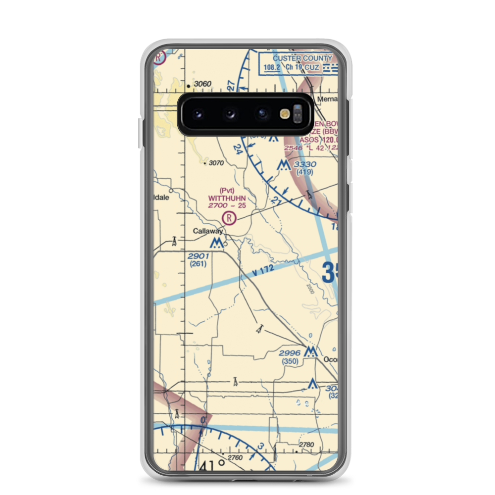 Hoesel Airport (6NE9) VFR Sectional Samsung Case Samsung Galaxy S10 model shown