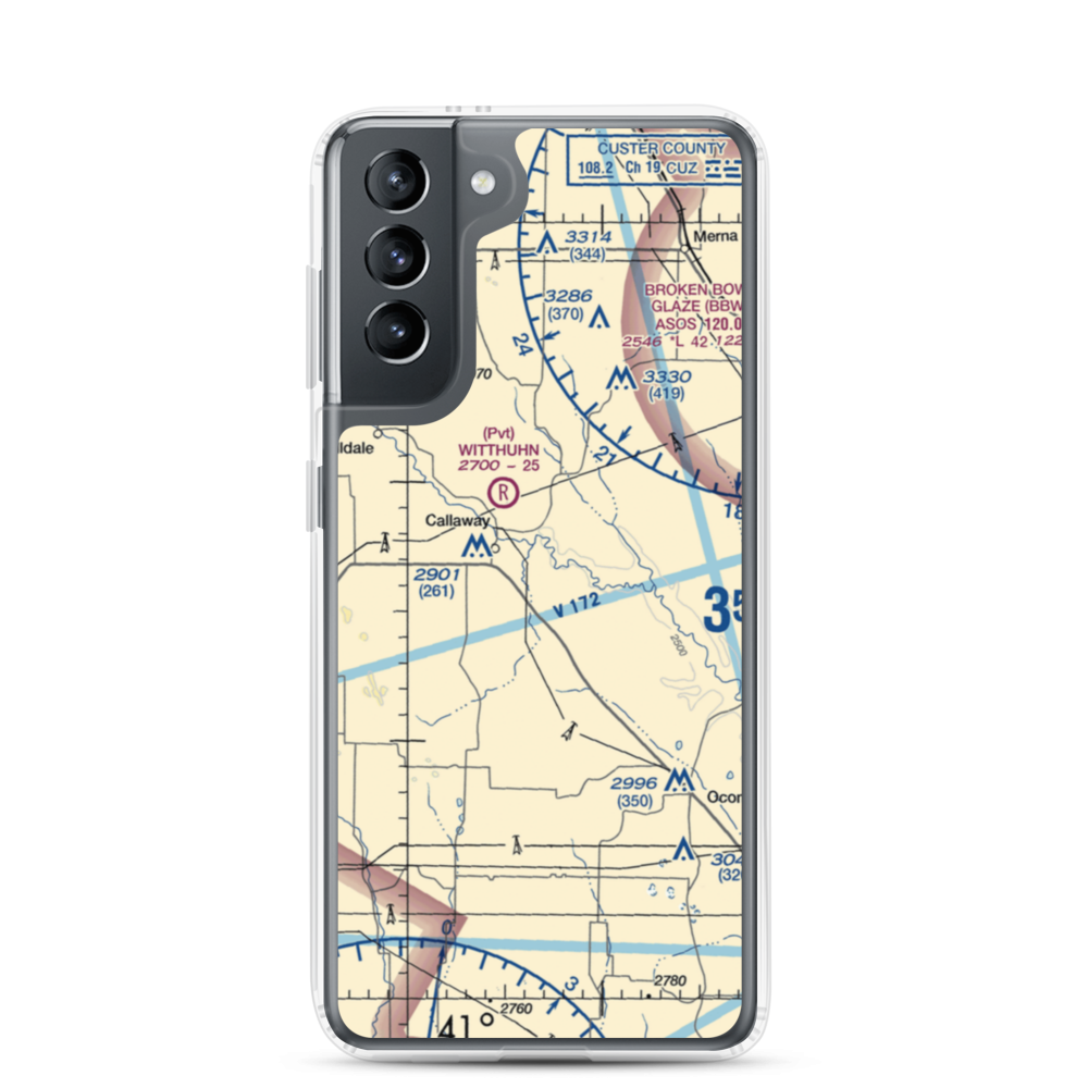 Hoesel Airport (6NE9) VFR Sectional Samsung Case Samsung Galaxy S21 model shown