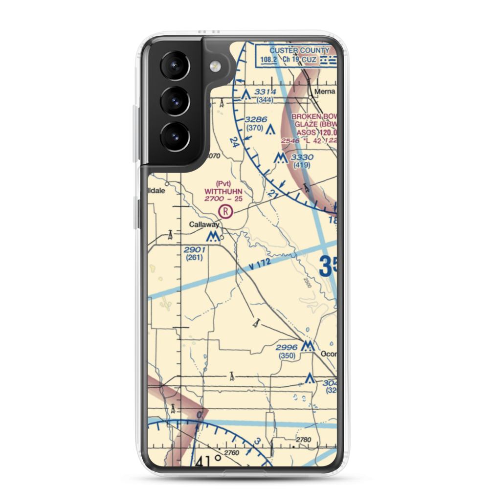 Hoesel Airport (6NE9) VFR Sectional Samsung Case Samsung Galaxy S21 Plus model shown