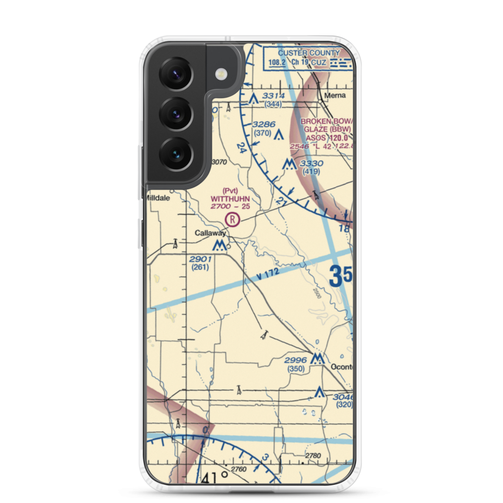 Hoesel Airport (6NE9) VFR Sectional Samsung Case Samsung Galaxy S22 Plus model shown