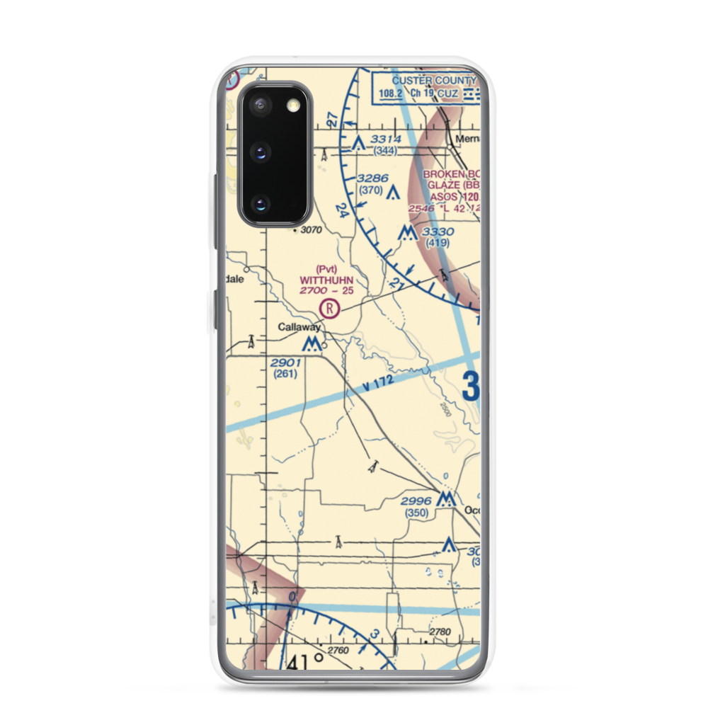 Hoesel Airport (6NE9) VFR Sectional Samsung Case Samsung Galaxy S20 model shown