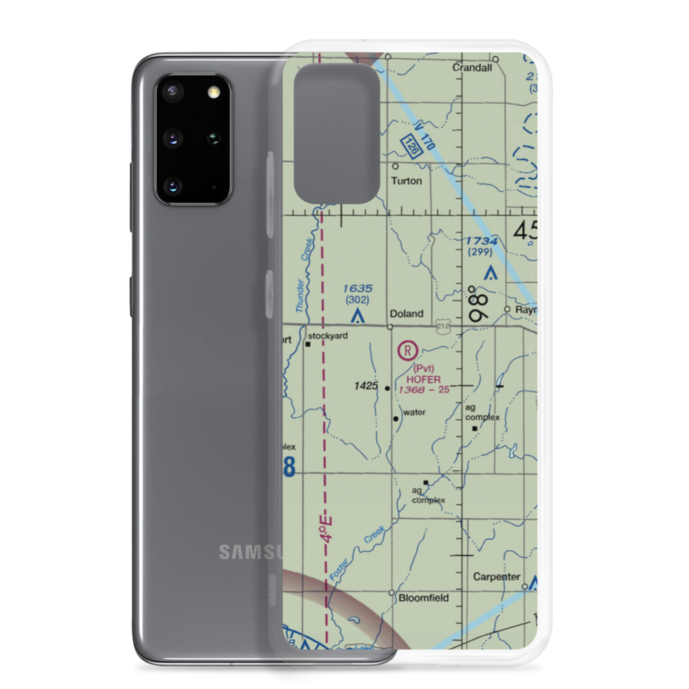 Hofer Private Airport (SD13) VFR Sectional Samsung Case Samsung Galaxy S20 Plus model shown