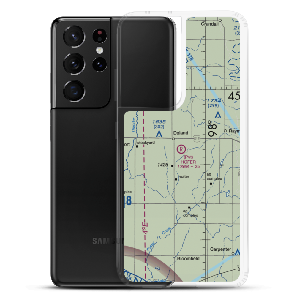 Hofer Private Airport (SD13) VFR Sectional Samsung Case Samsung Galaxy S21 Ultra model shown