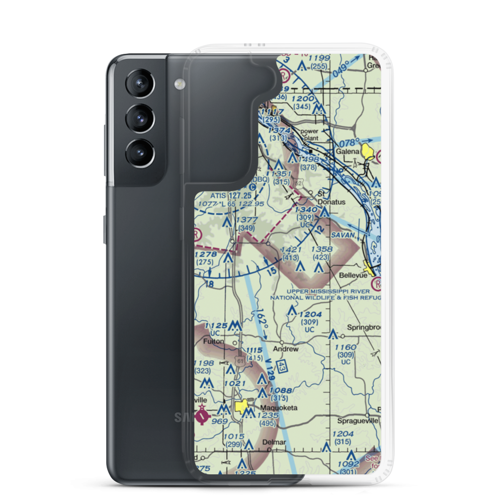 Hoff Airport (IA02) VFR Sectional Samsung Case Samsung Galaxy S21 model shown