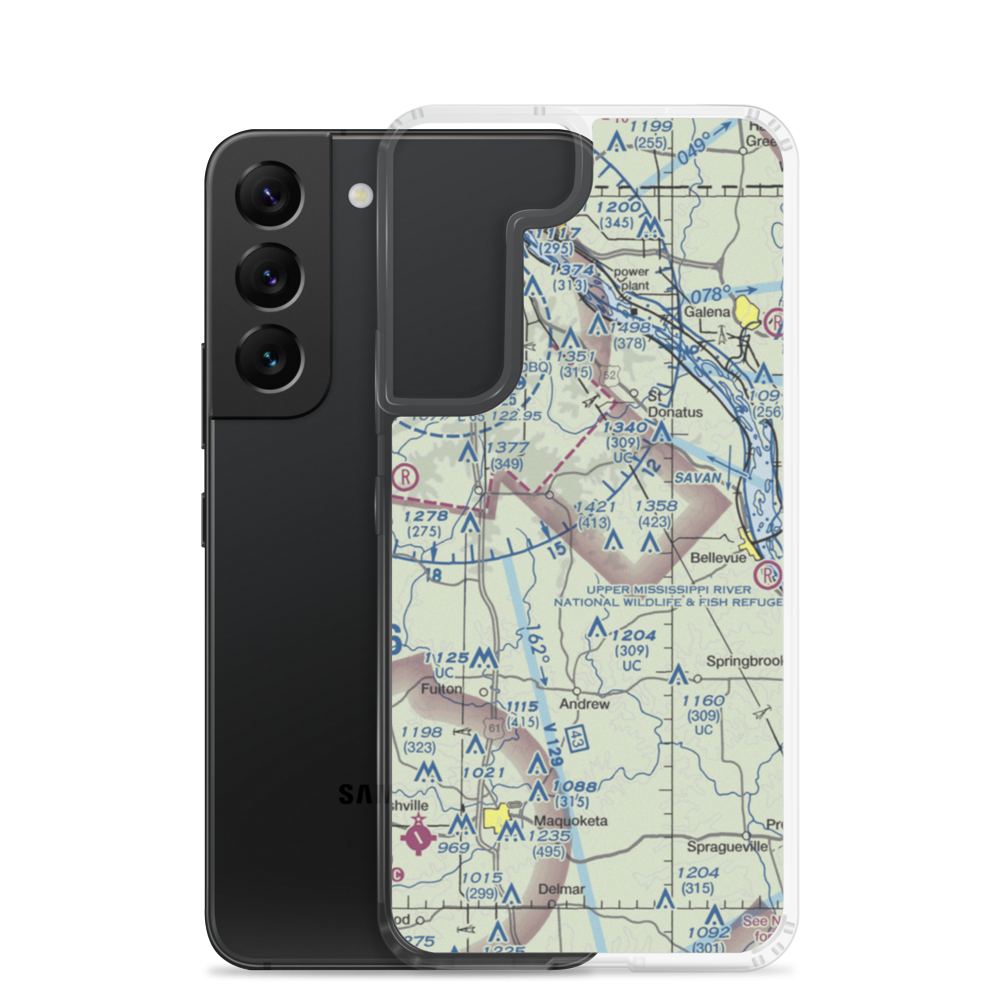 Hoff Airport (IA02) VFR Sectional Samsung Case Samsung Galaxy S22 model shown
