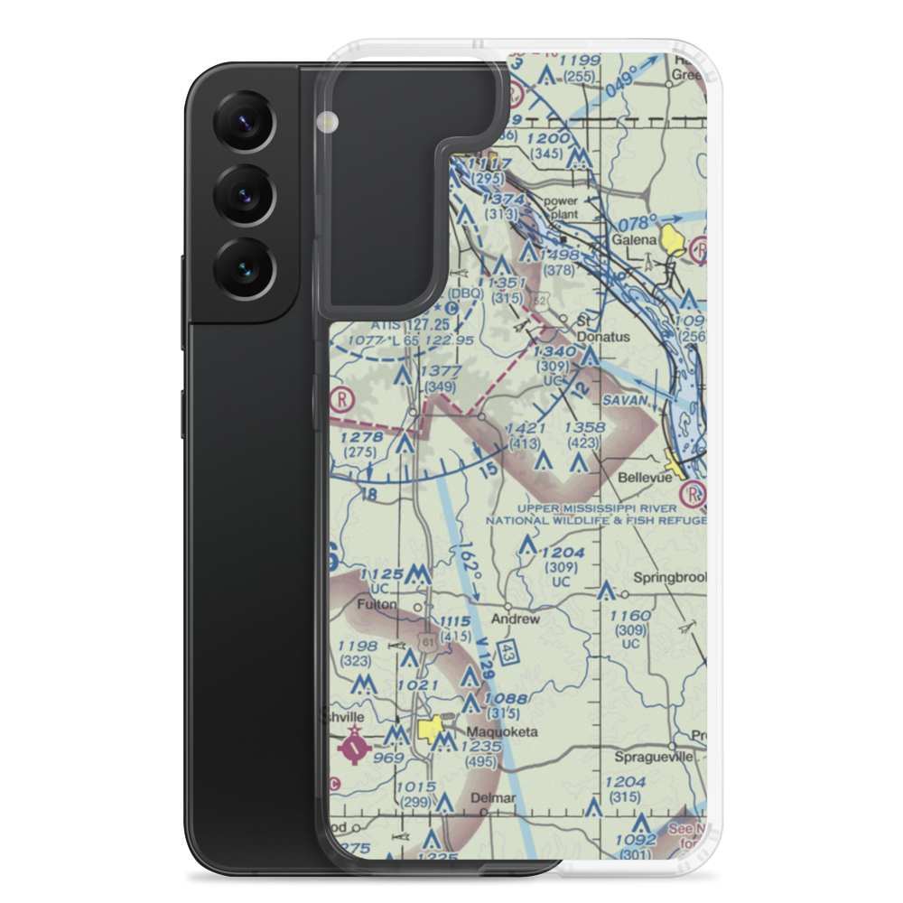 Hoff Airport (IA02) VFR Sectional Samsung Case Samsung Galaxy S22 Plus model shown