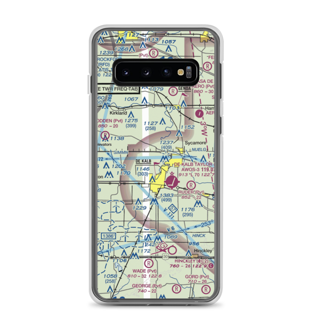 Hoffman Airport (IS63) VFR Sectional Samsung Case Samsung Galaxy S10 model shown