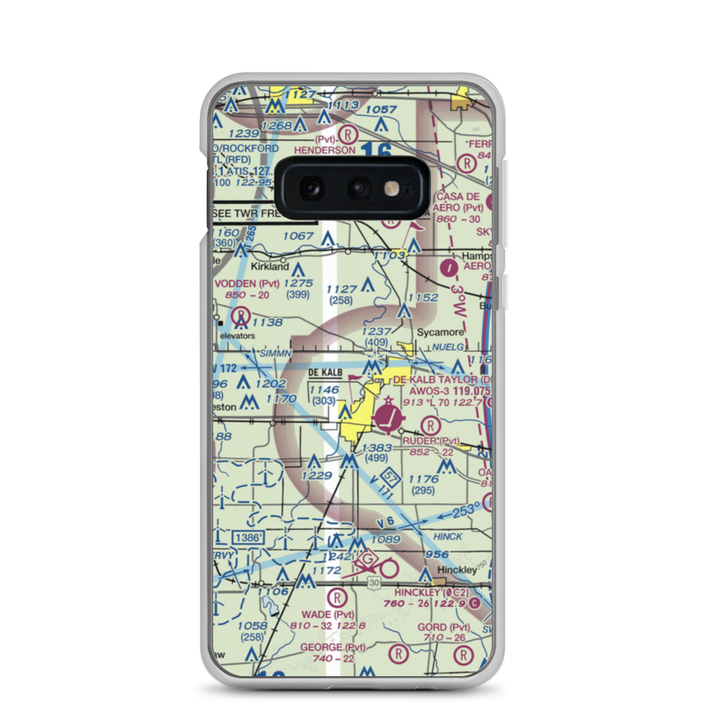 Hoffman Airport (IS63) VFR Sectional Samsung Case Samsung Galaxy S10e model shown