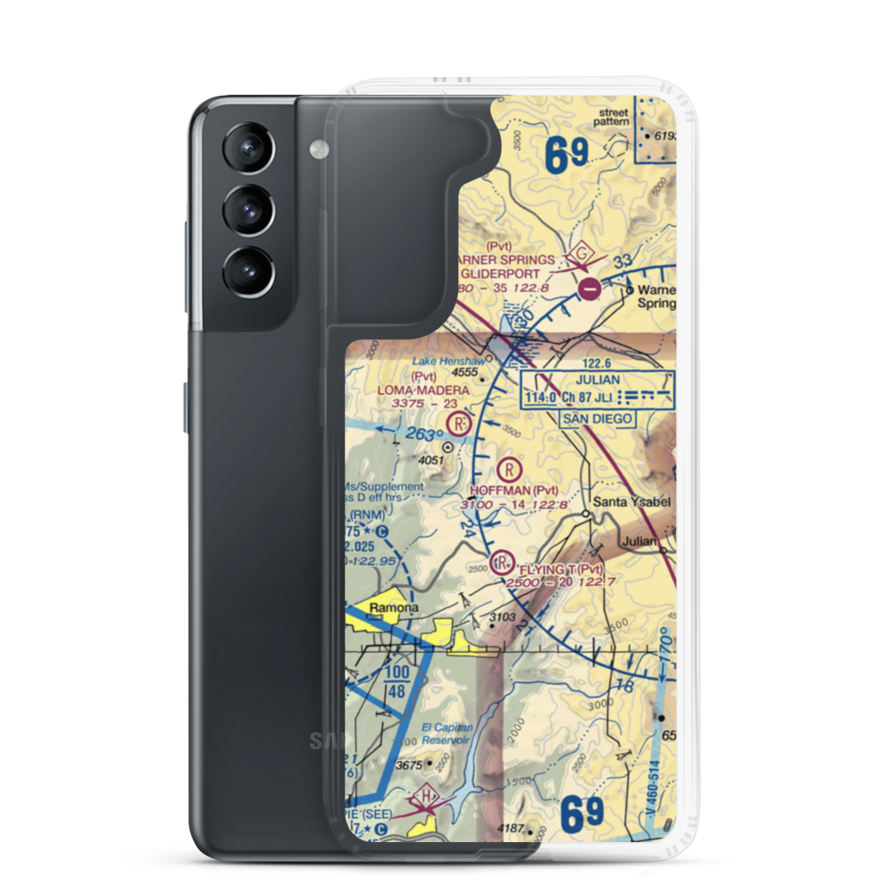 Hoffman Private Airport (0CA5) VFR Sectional Samsung Case Samsung Galaxy S21 model shown