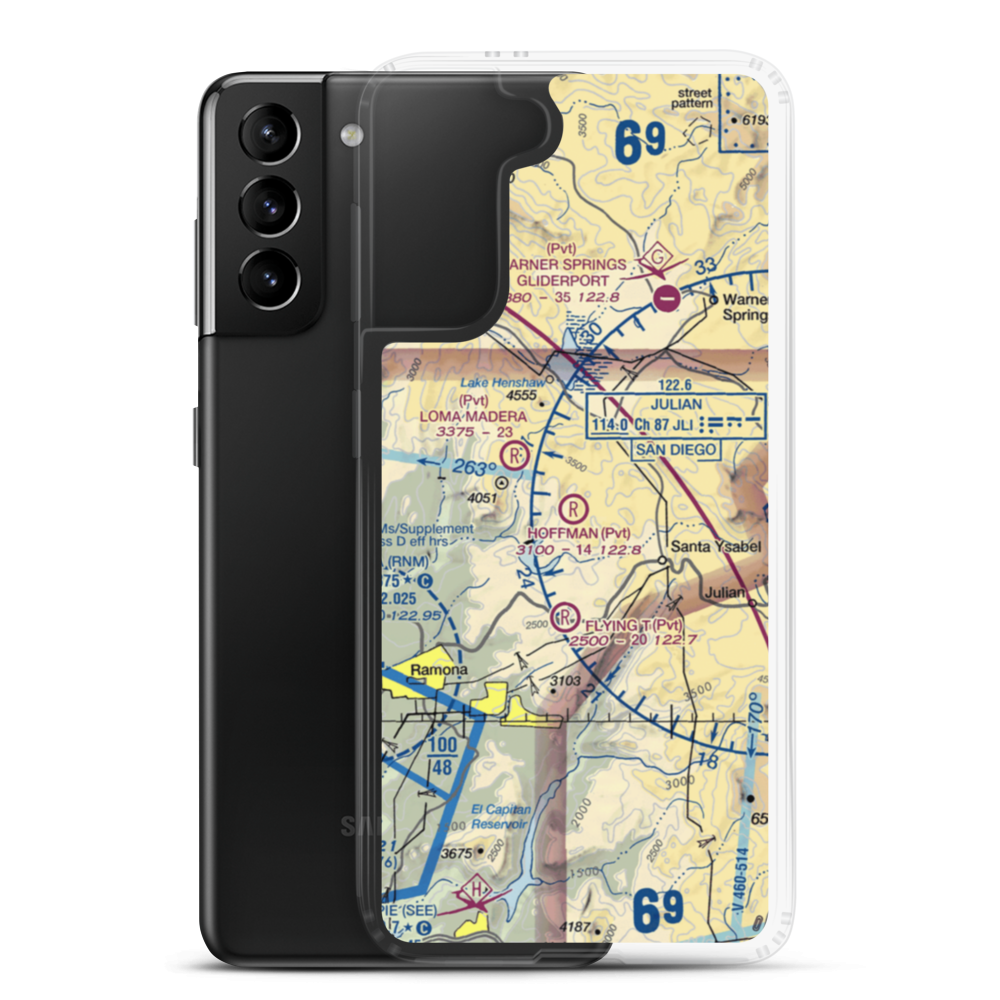 Hoffman Private Airport (0CA5) VFR Sectional Samsung Case Samsung Galaxy S21 Plus model shown
