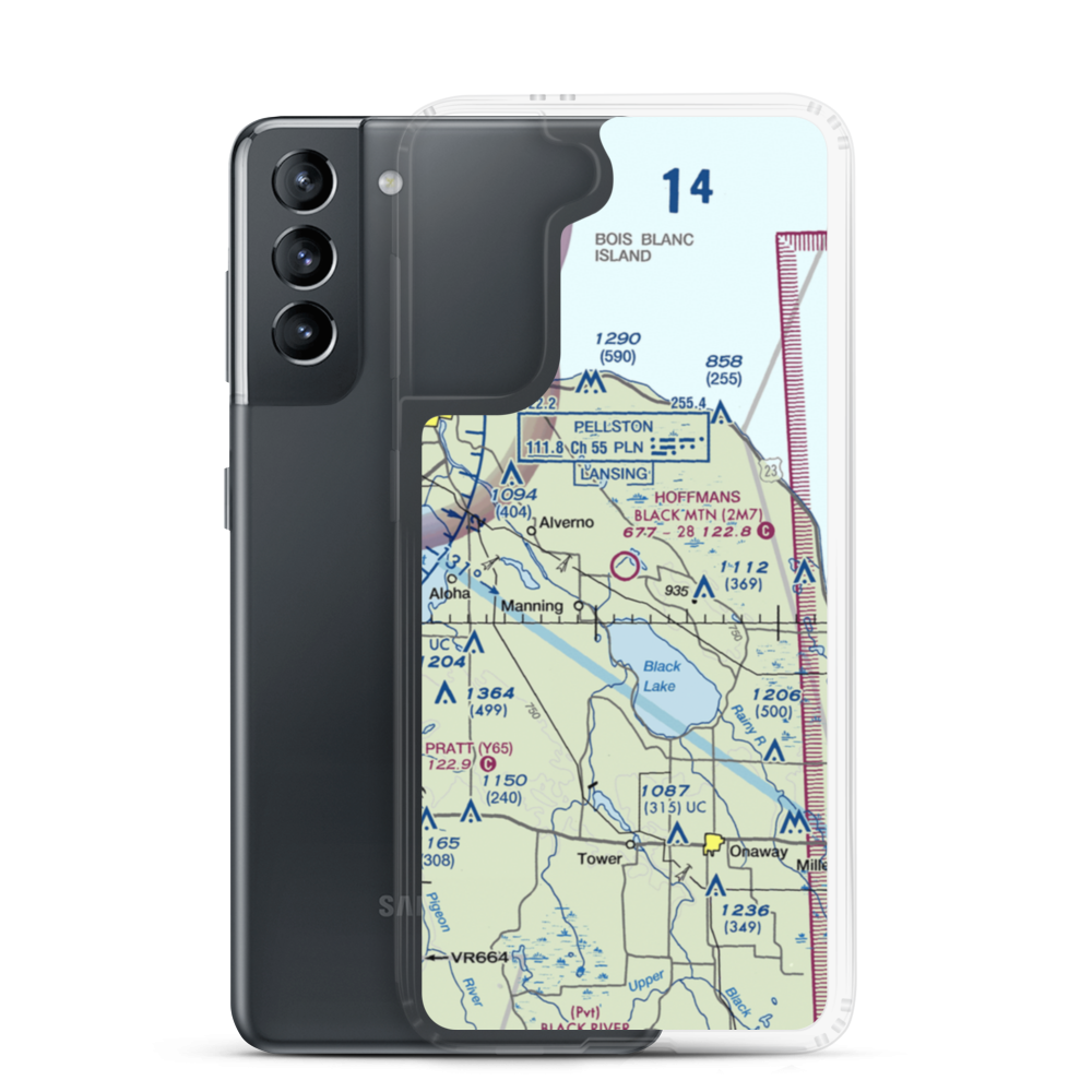 Hoffman's Black Mountain Aerodrome (2M7) VFR Sectional Samsung Case Samsung Galaxy S21 model shown