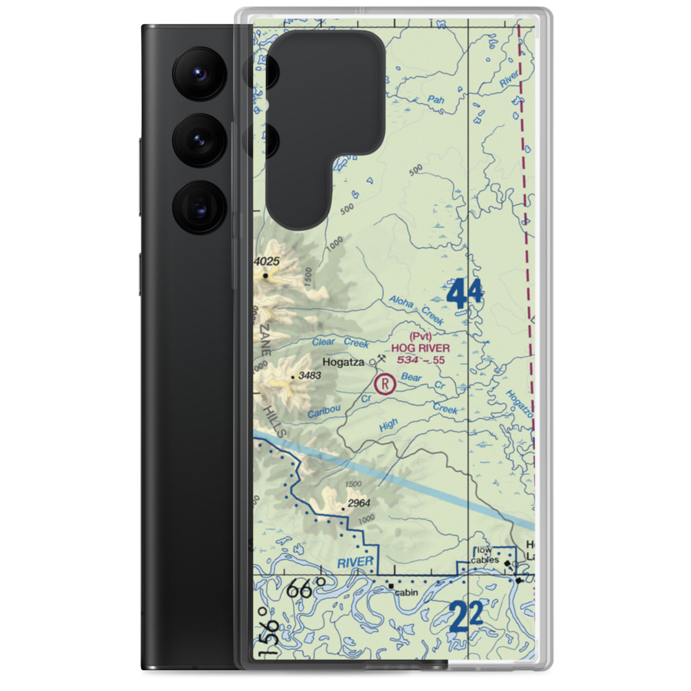 Hog River Airport (2AK6) VFR Sectional Samsung Case Samsung Galaxy S22 Ultra model shown