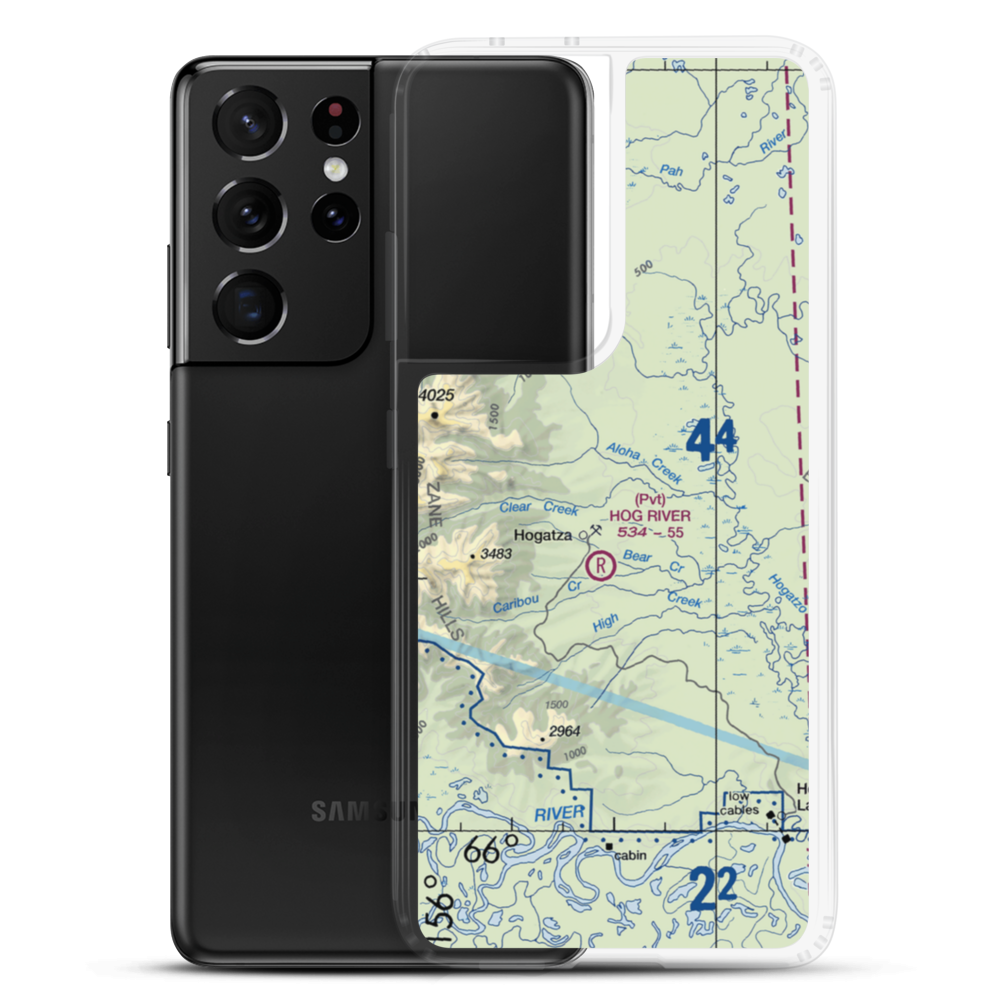 Hog River Airport (HGZ) VFR Sectional Samsung Case Samsung Galaxy S21 Ultra model shown