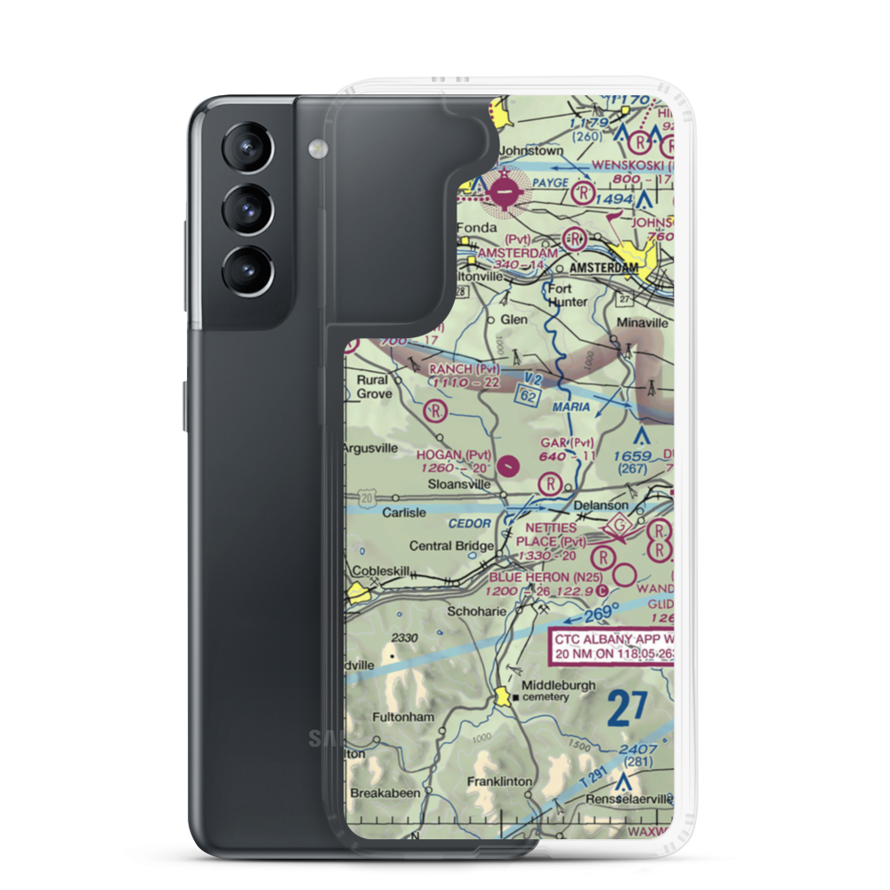 Hogan Airport (NY05) VFR Sectional Samsung Case Samsung Galaxy S21 model shown