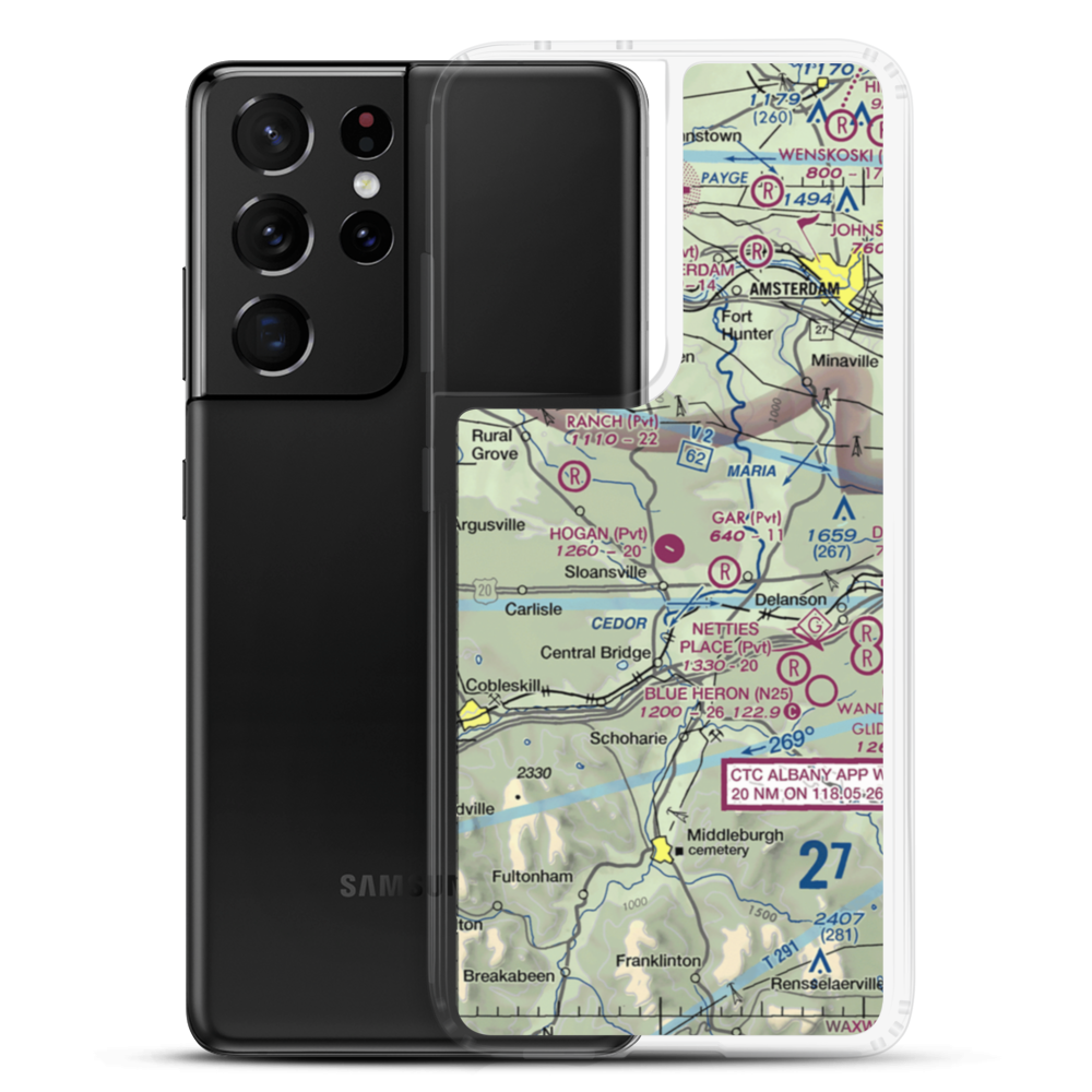 Hogan Airport (NY05) VFR Sectional Samsung Case Samsung Galaxy S21 Ultra model shown