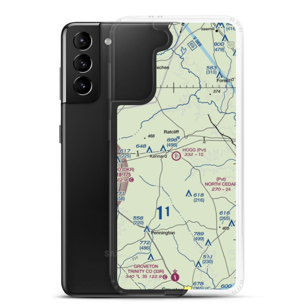 Hogg Field (TS99) VFR Sectional Samsung Case Samsung Galaxy S21 Plus model shown