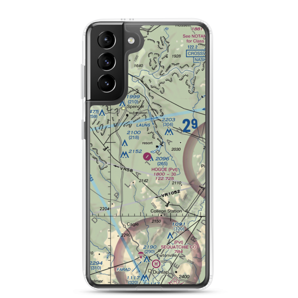 Hogue Airport (TN85) VFR Sectional Samsung Case Samsung Galaxy S21 Plus model shown