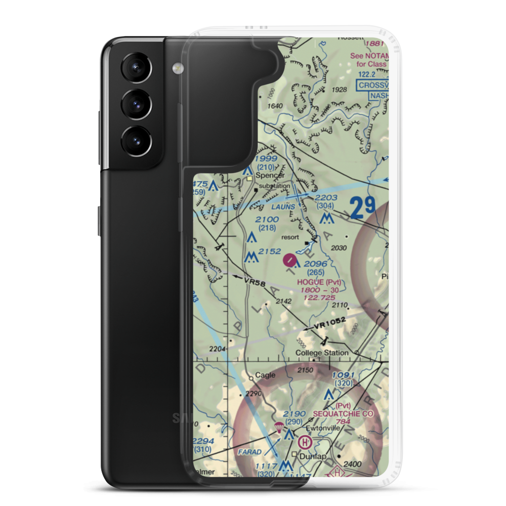 Hogue Airport (TN85) VFR Sectional Samsung Case Samsung Galaxy S21 Plus model shown