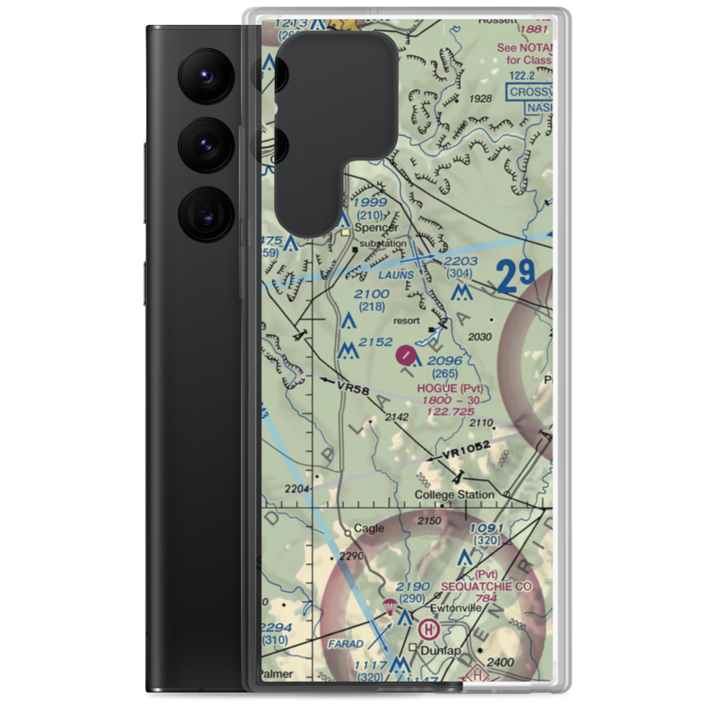 Hogue Airport (TN85) VFR Sectional Samsung Case Samsung Galaxy S22 Ultra model shown