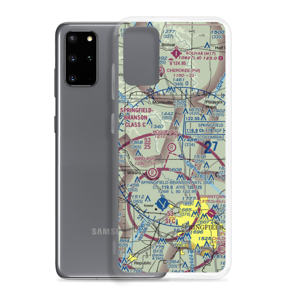 Hogue Farm Airport (09MO) VFR Sectional Samsung Case Samsung Galaxy S20 Plus model shown
