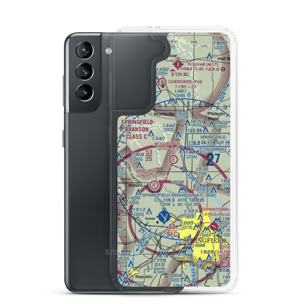 Hogue Farm Airport (09MO) VFR Sectional Samsung Case Samsung Galaxy S21 model shown
