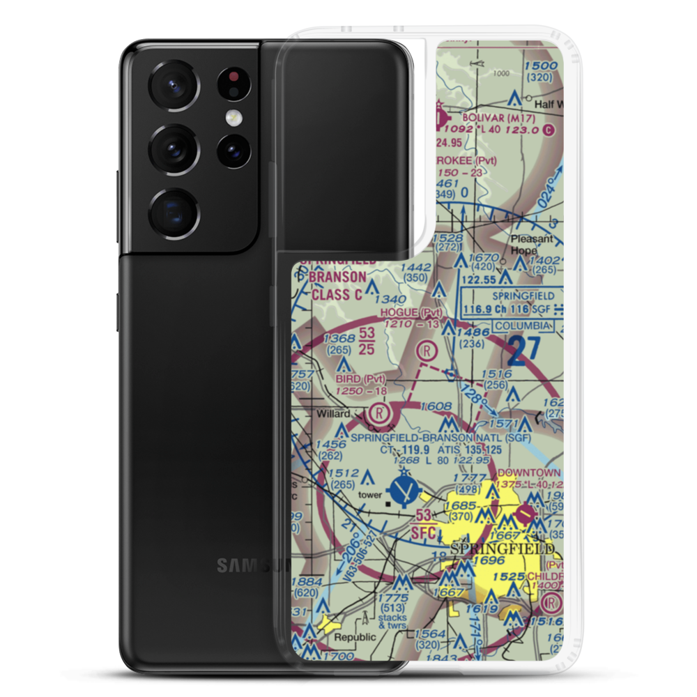 Hogue Farm Airport (09MO) VFR Sectional Samsung Case Samsung Galaxy S21 Ultra model shown