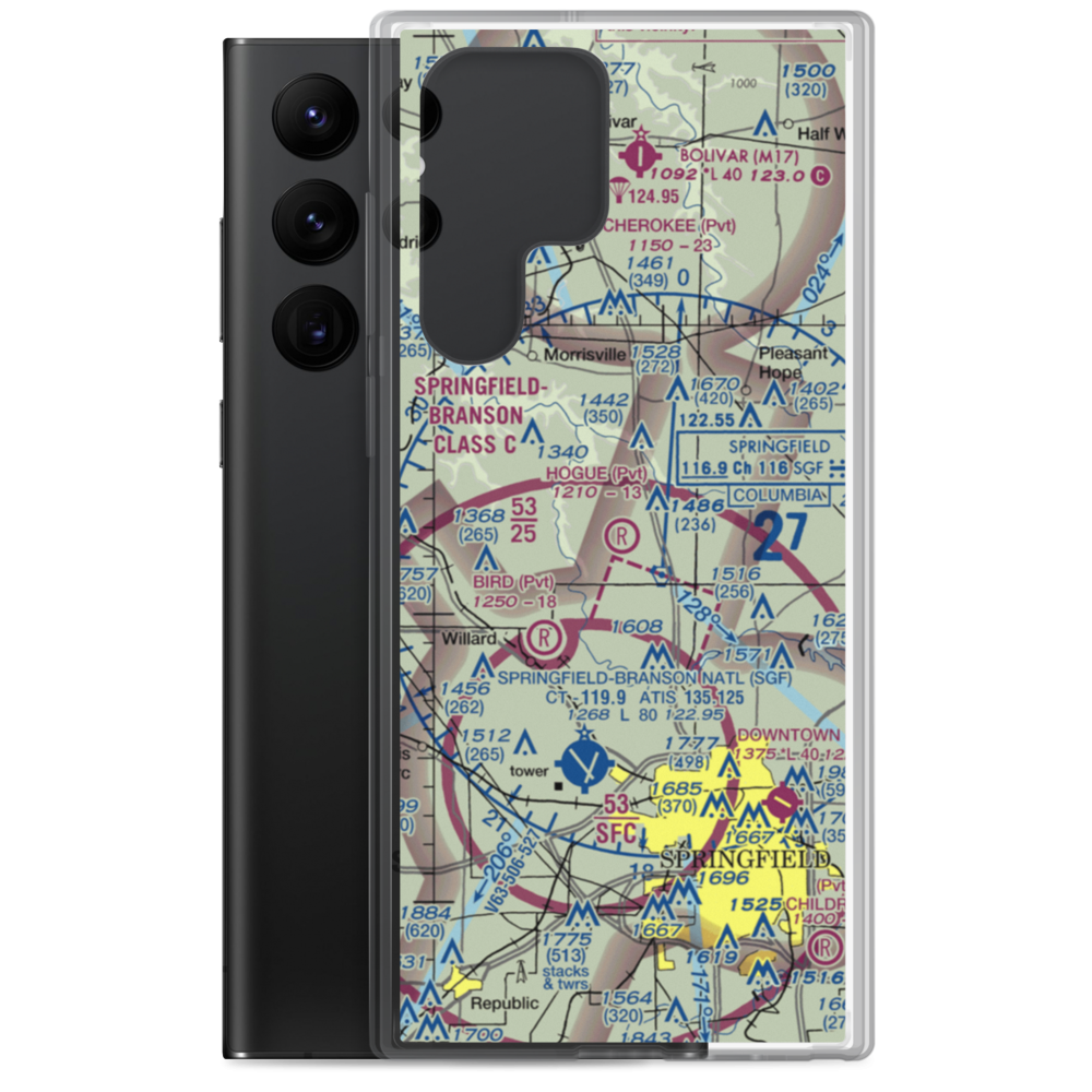 Hogue Farm Airport (09MO) VFR Sectional Samsung Case Samsung Galaxy S22 Ultra model shown