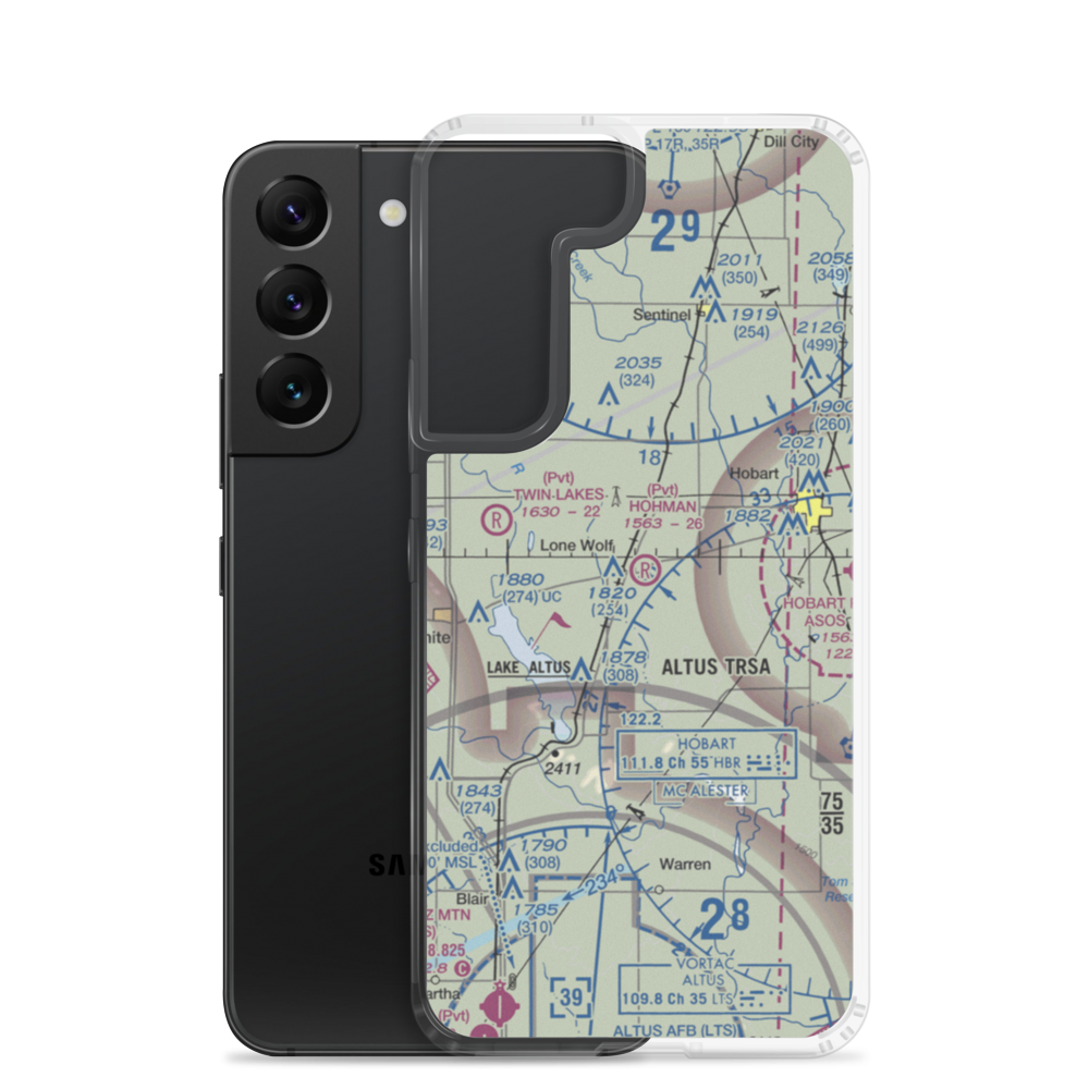 Hohman Airport (1OK5) VFR Sectional Samsung Case Samsung Galaxy S22 model shown