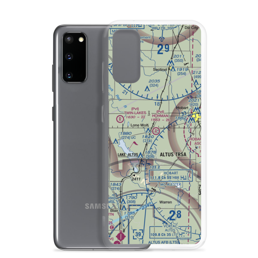 Hohman Airport (1OK5) VFR Sectional Samsung Case Samsung Galaxy S20 model shown