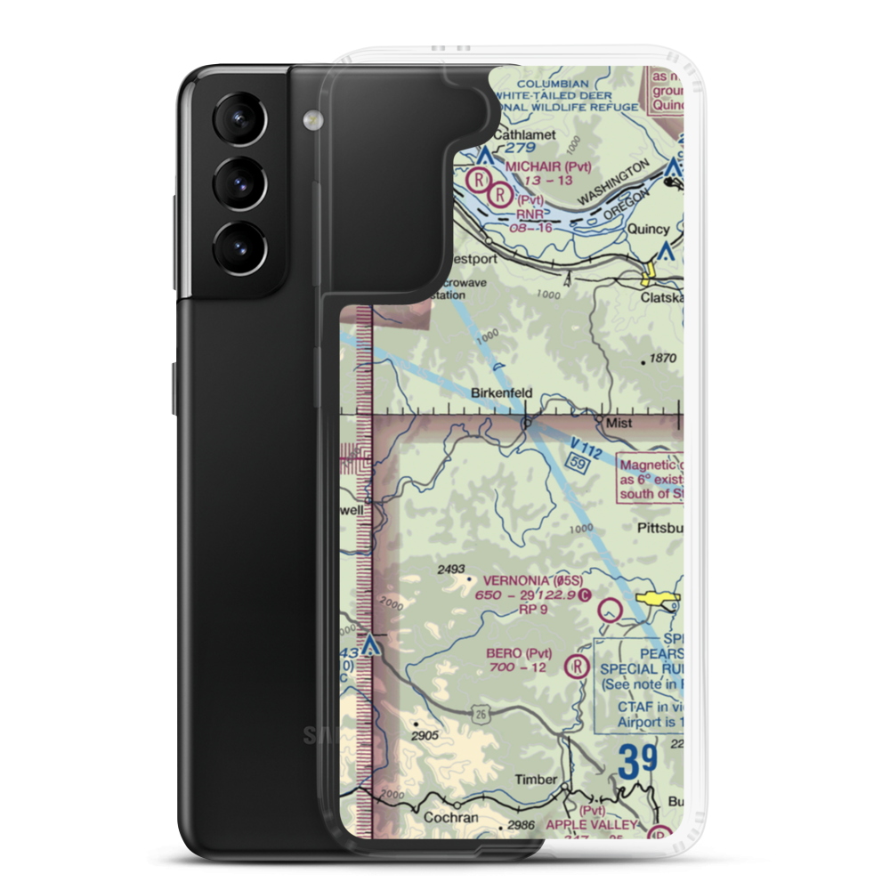 Holce & Oblack Airport (6OR8) VFR Sectional Samsung Case Samsung Galaxy S21 Plus model shown