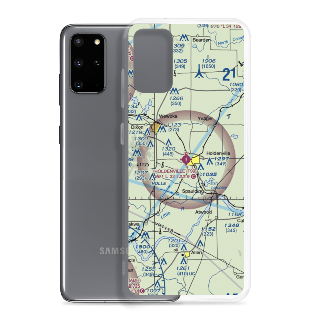 Holdenville Municipal Airport (F99) VFR Sectional Samsung Case Samsung Galaxy S20 Plus model shown