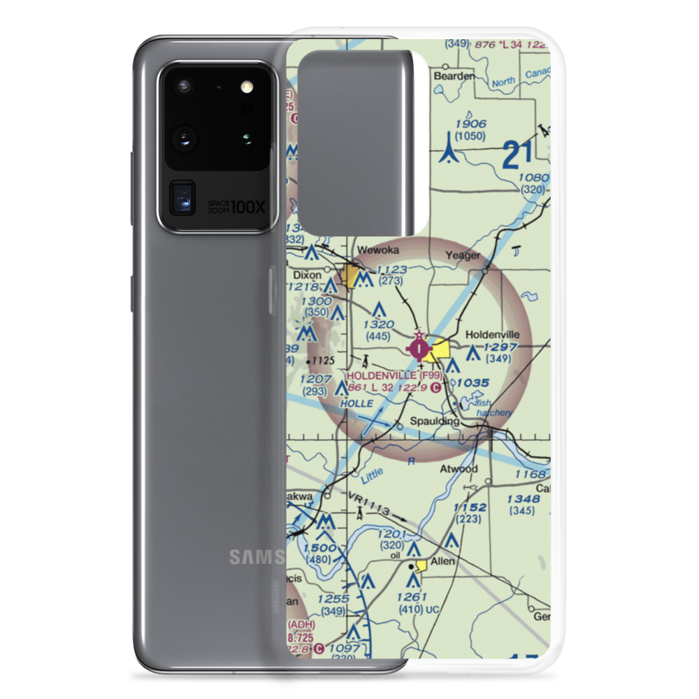 Holdenville Municipal Airport (F99) VFR Sectional Samsung Case Samsung Galaxy S20 Ultra model shown