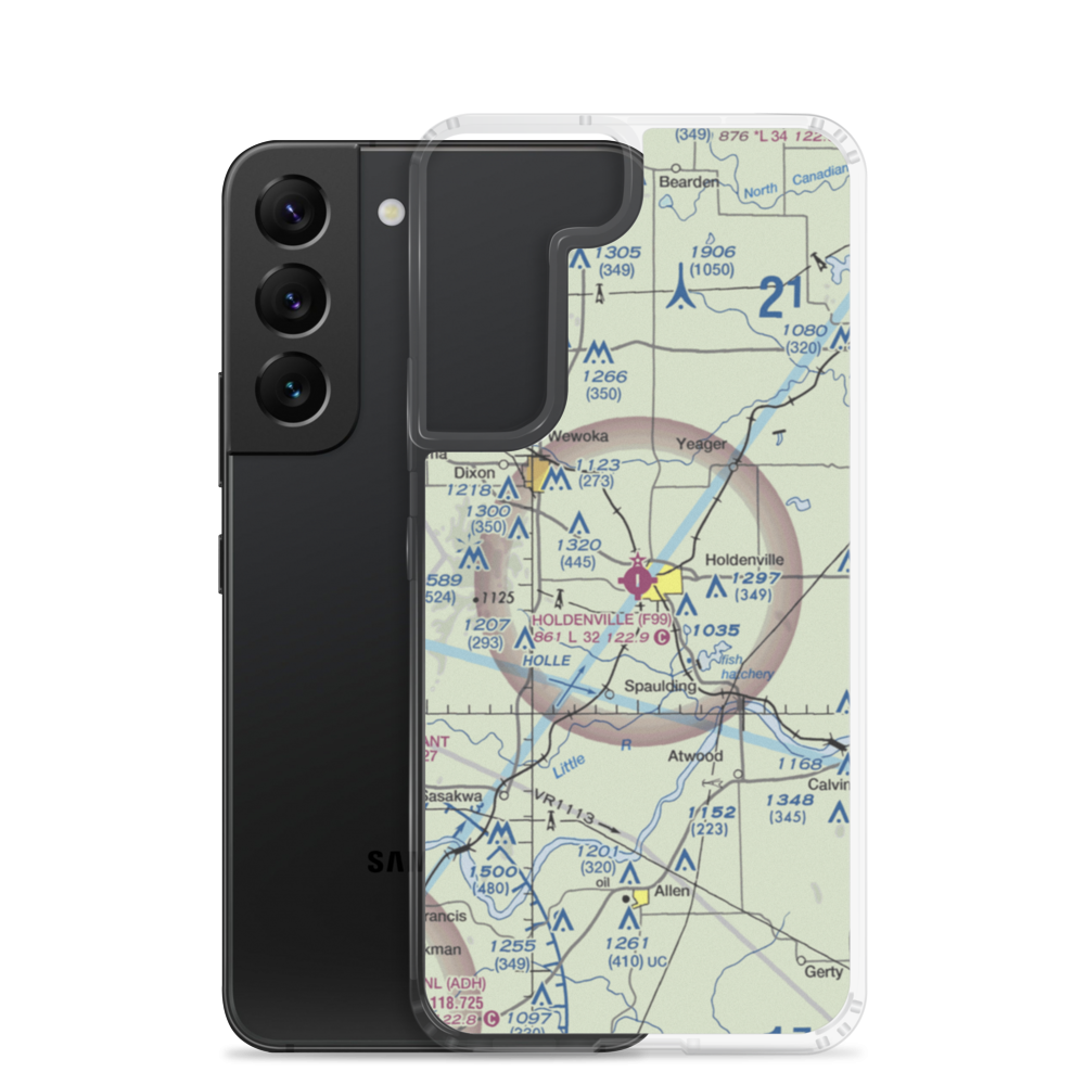 Holdenville Municipal Airport (F99) VFR Sectional Samsung Case Samsung Galaxy S22 model shown