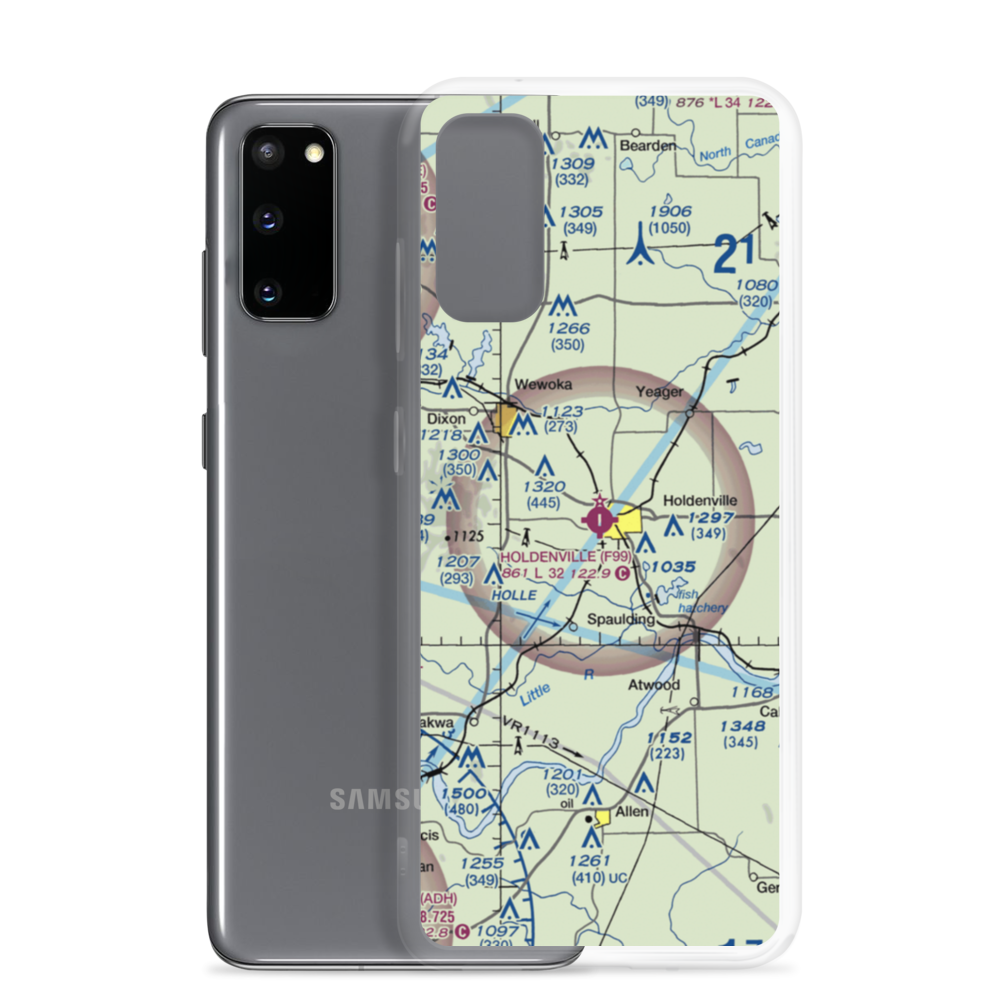Holdenville Municipal Airport (F99) VFR Sectional Samsung Case Samsung Galaxy S20 model shown