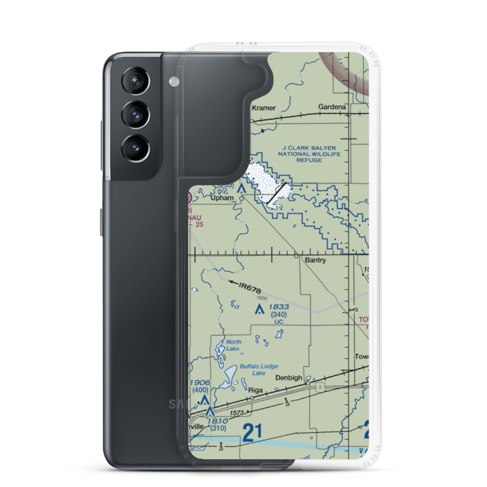 Holen Aerial Spray Airstrip (NA25) VFR Sectional Samsung Case Samsung Galaxy S21 model shown