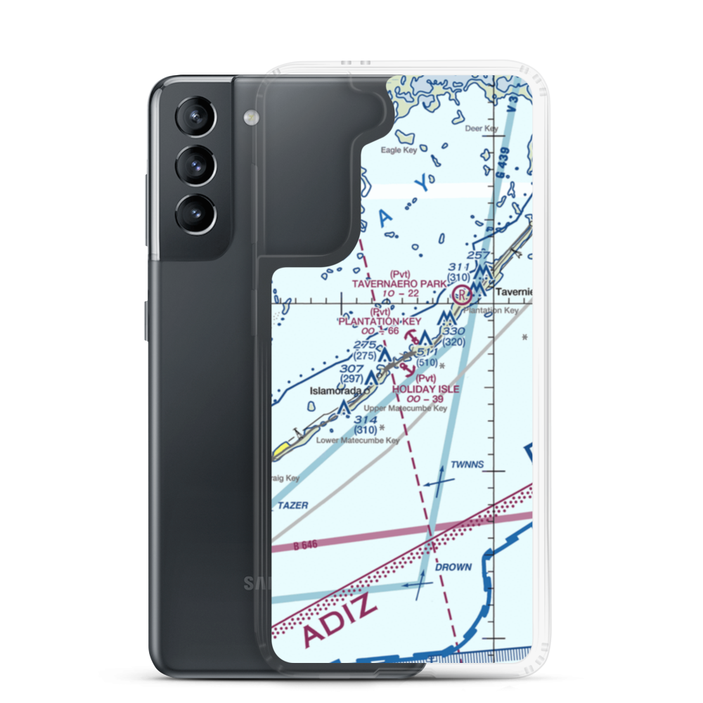 Holiday Isle Seaplane Base (FA05) VFR Sectional Samsung Case Samsung Galaxy S21 model shown