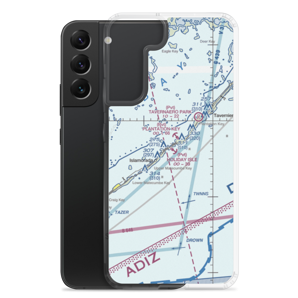 Holiday Isle Seaplane Base (FA05) VFR Sectional Samsung Case Samsung Galaxy S22 Plus model shown