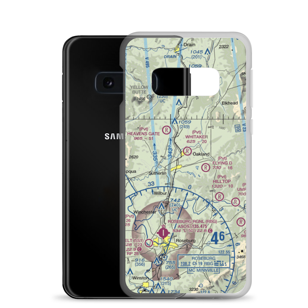 Holiday Sky Ranch Airport (11OR) VFR Sectional Samsung Case Samsung Galaxy S10e model shown