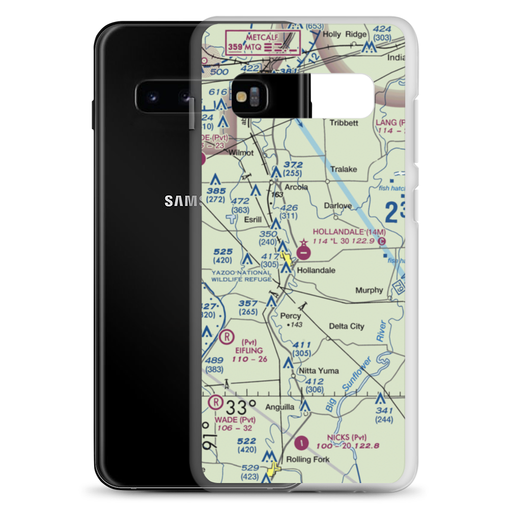 Hollandale Municipal Airport (14M) VFR Sectional Samsung Case Samsung Galaxy S10+ model shown