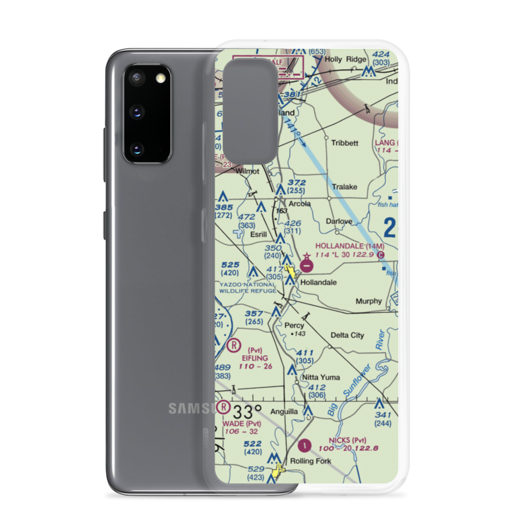 Hollandale Municipal Airport (14M) VFR Sectional Samsung Case Samsung Galaxy S20 model shown