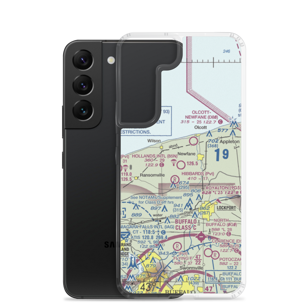 Hollands International Field (85N) VFR Sectional Samsung Case Samsung Galaxy S22 model shown