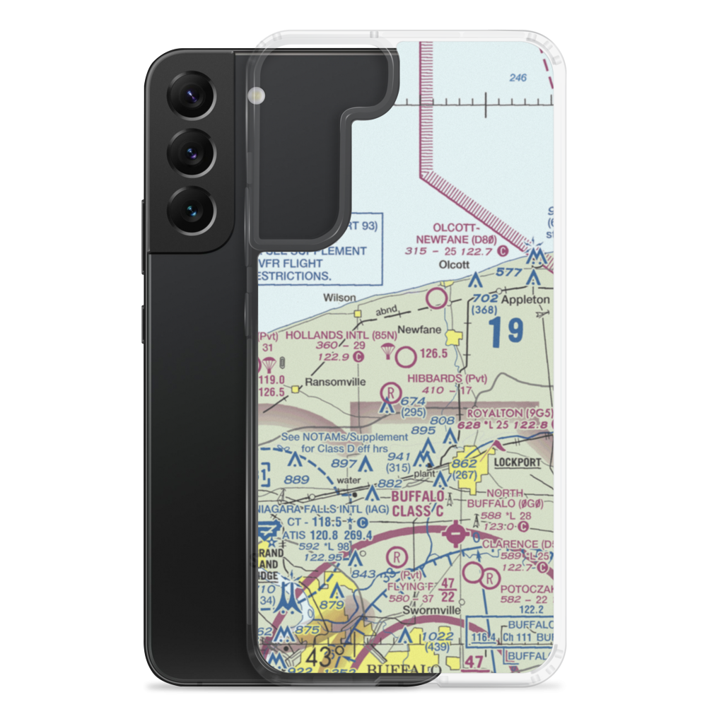 Hollands International Field (85N) VFR Sectional Samsung Case Samsung Galaxy S22 Plus model shown