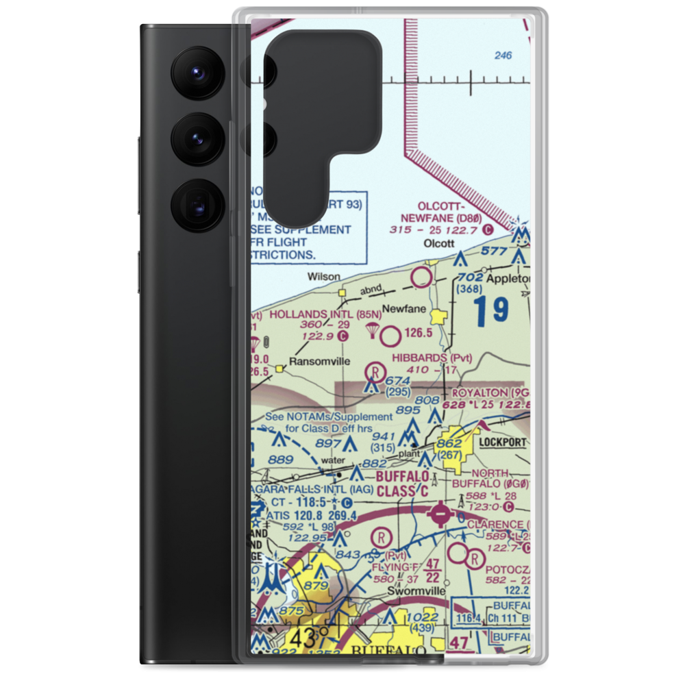 Hollands International Field (85N) VFR Sectional Samsung Case Samsung Galaxy S22 Ultra model shown