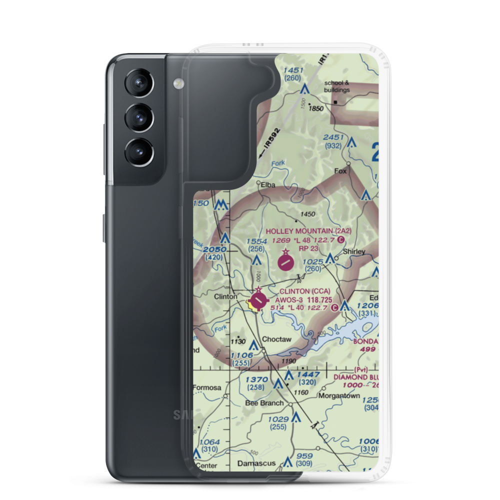 Holley Mountain Airpark (2A2) VFR Sectional Samsung Case Samsung Galaxy S21 model shown