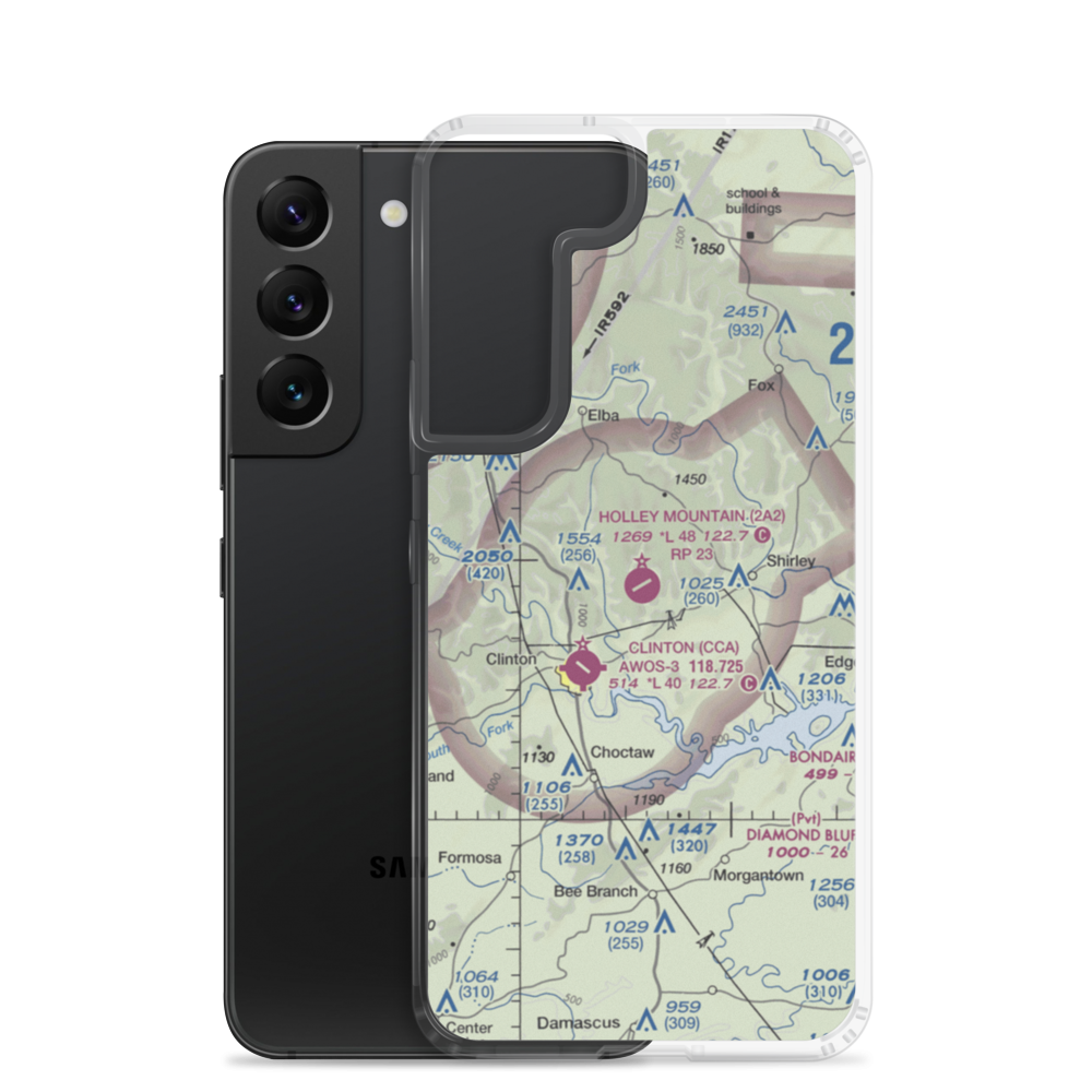 Holley Mountain Airpark (2A2) VFR Sectional Samsung Case Samsung Galaxy S22 model shown