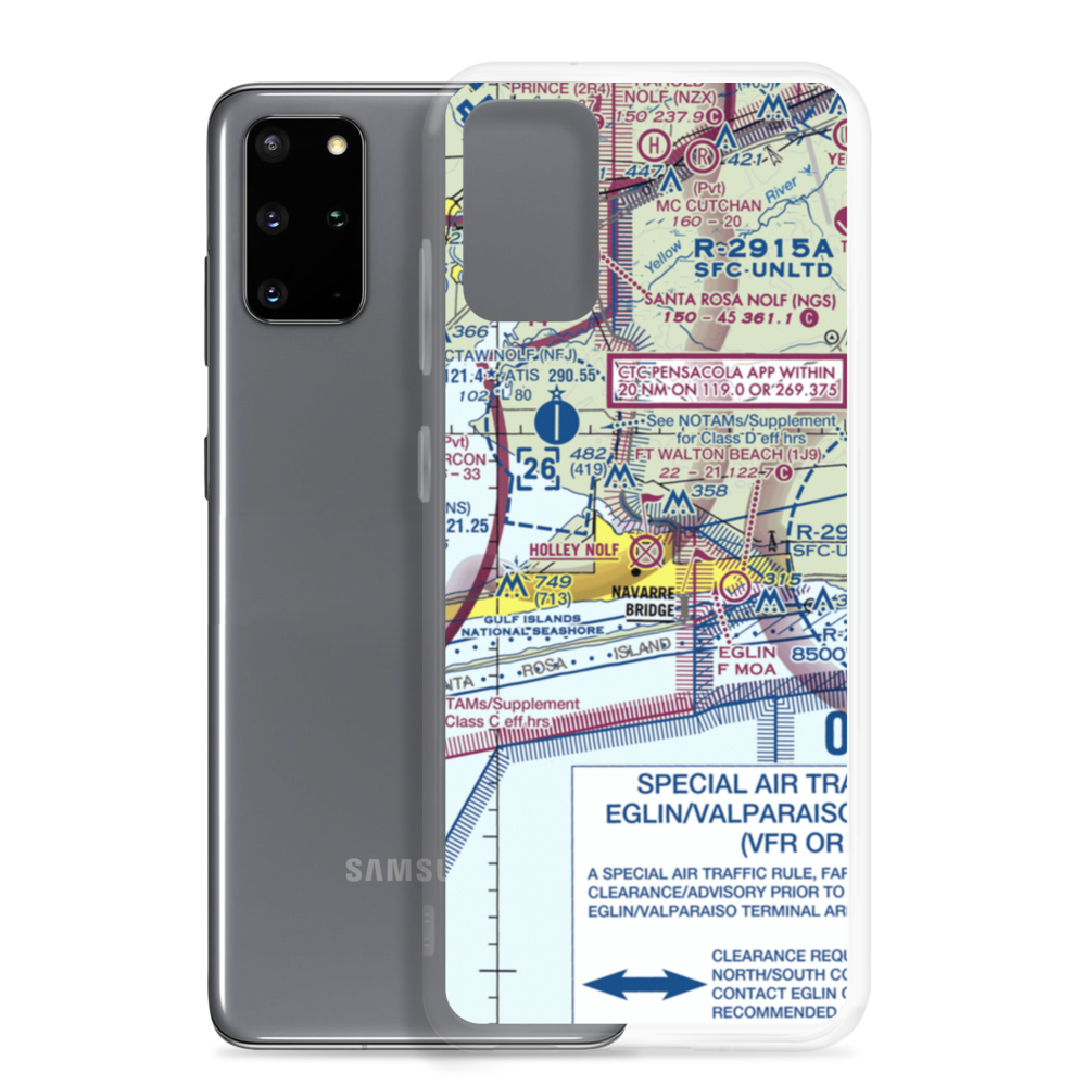 Holley Nolf Airport (NKL) VFR Sectional Samsung Case Samsung Galaxy S20 Plus model shown