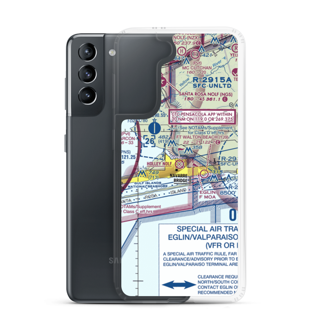 Holley Nolf Airport (NKL) VFR Sectional Samsung Case Samsung Galaxy S21 model shown