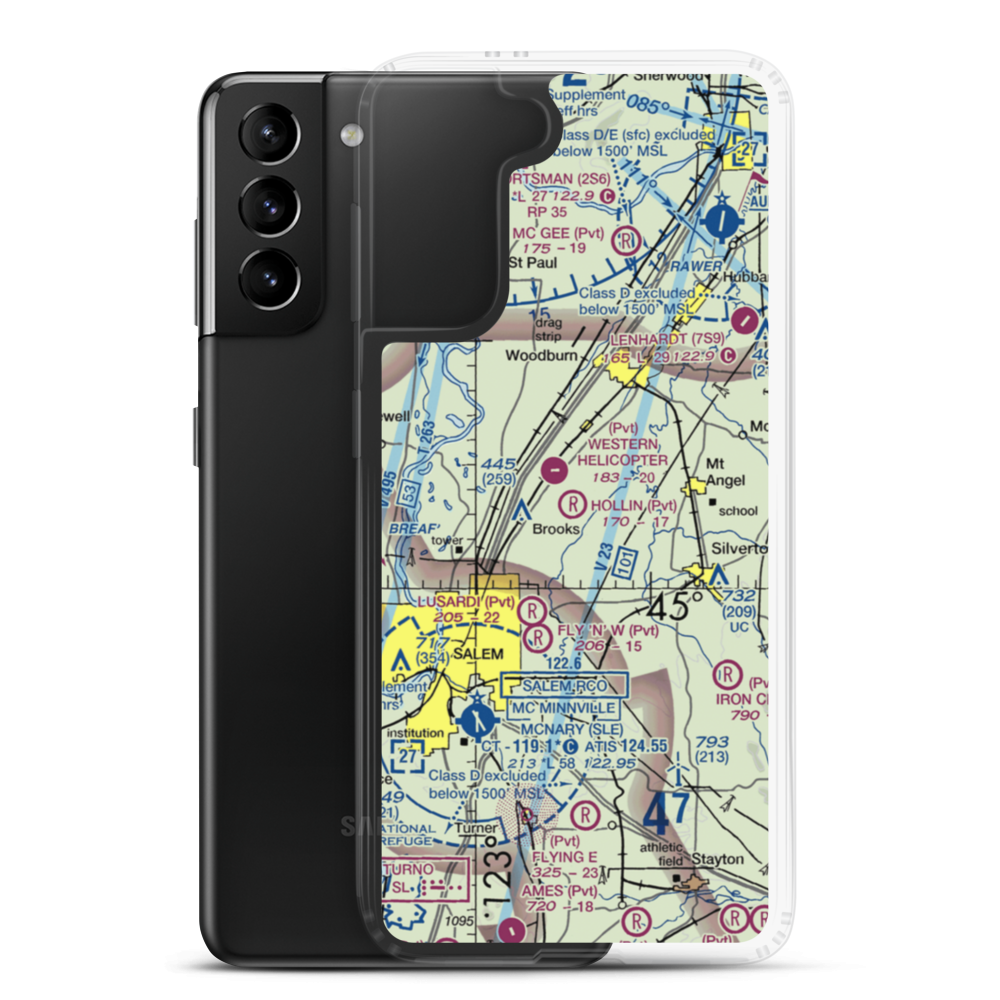 Hollin Airport (7OR7) VFR Sectional Samsung Case Samsung Galaxy S21 Plus model shown