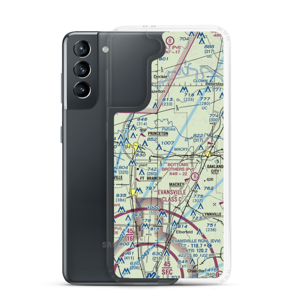 Hollingsworth Airport (II39) VFR Sectional Samsung Case Samsung Galaxy S21 model shown